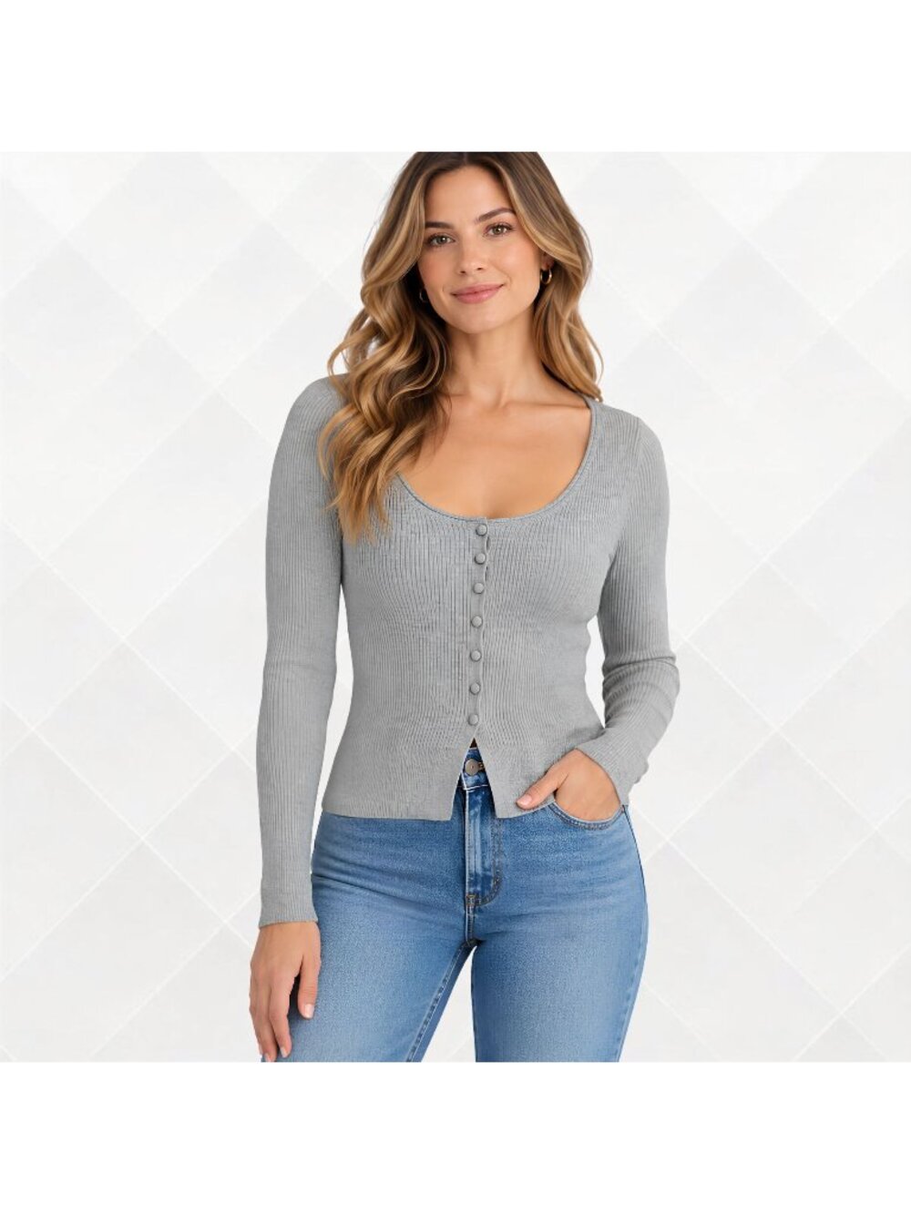 Universal Thread Women’s Scoop Neck Cardigan Sweater • Gray • L • NWT